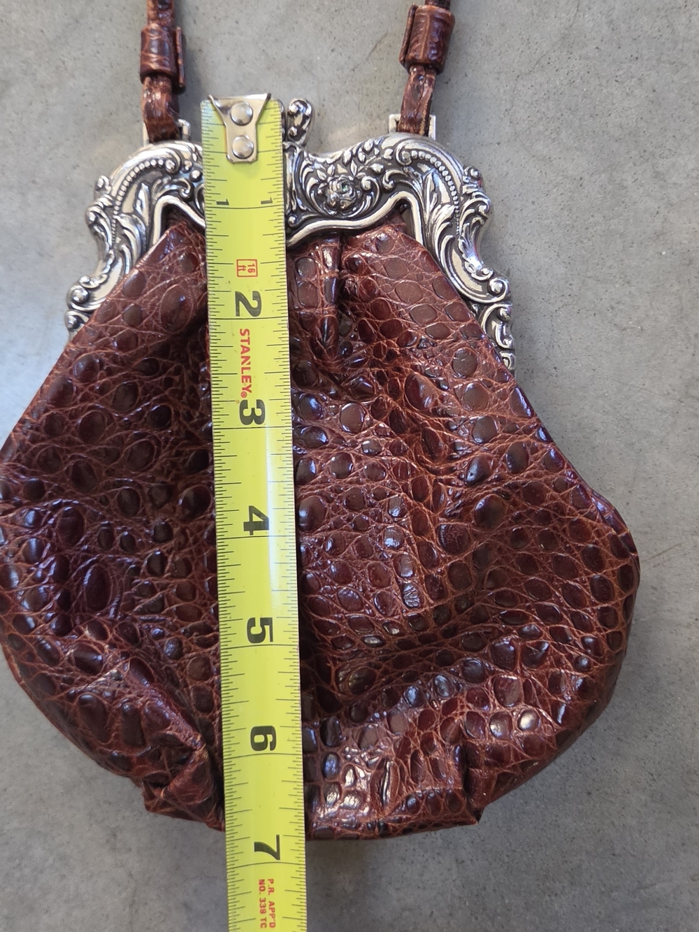 Vintage-Brighton Brown Croc-Embossed Women’s  Bag
